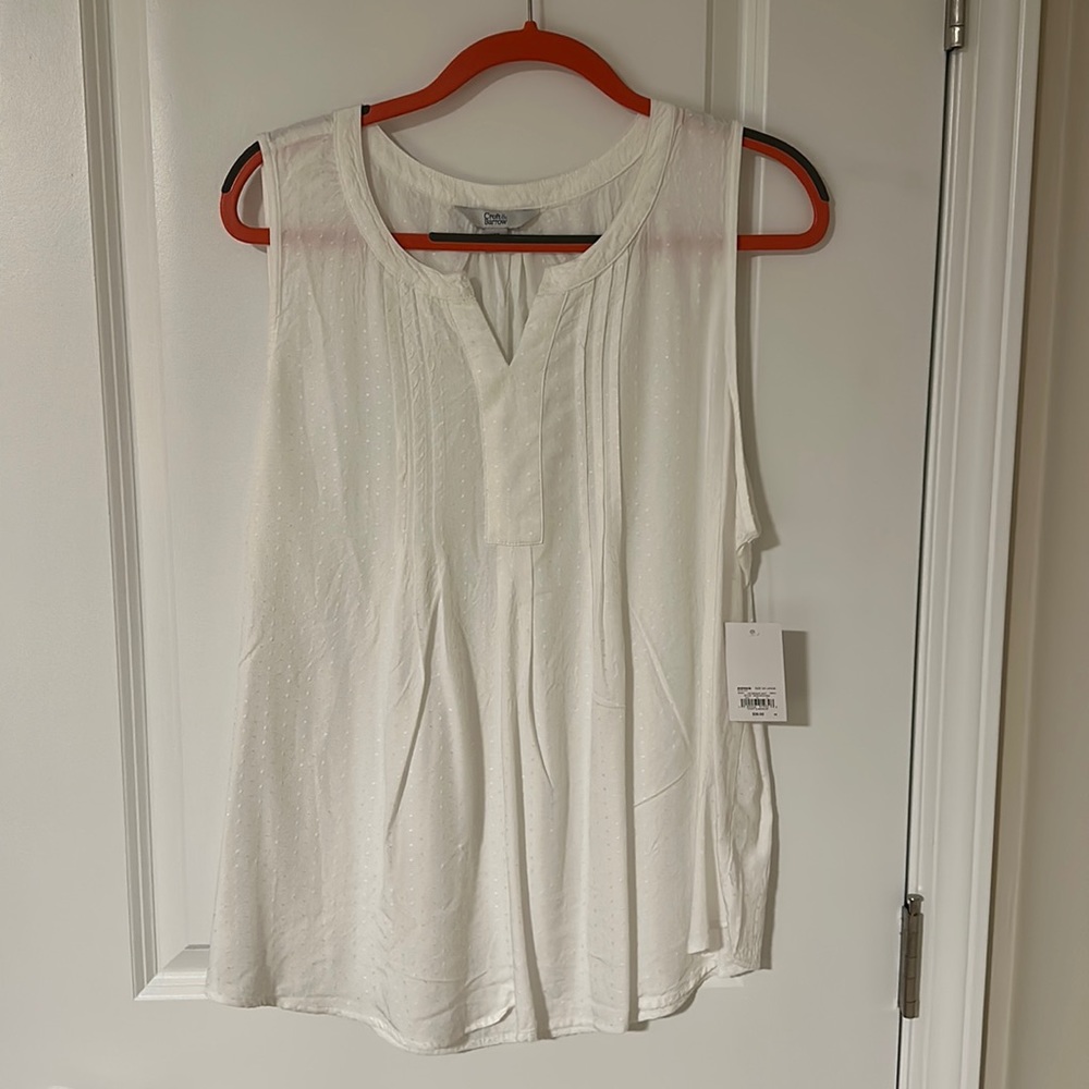 White Sleeveless Shell Top